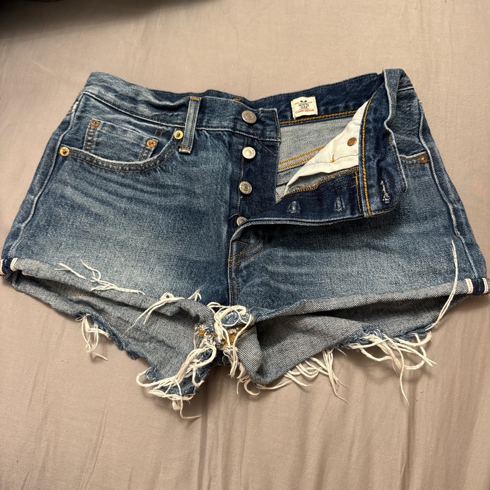 Levi's Blue Jean Shorts Distressed Cut-Off Style
